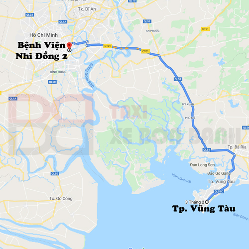 taxi xe dịch vụ vung tàu đi bệnh viện nhi đồng