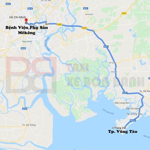 taxi xe dịch vụ từ vũng tàu đi bệnh viện phụ sản mekong